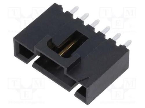 Tomada, Fio-Placa, Macho, Sl, 2,54mm, Pin: 6, Tht, Dourado, Simples