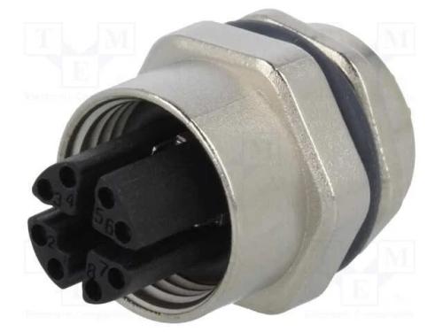 Tomada, M12, Pin: 8, Fêmea, Código X-Profinet, Tht, Ip67, Cat: 6a