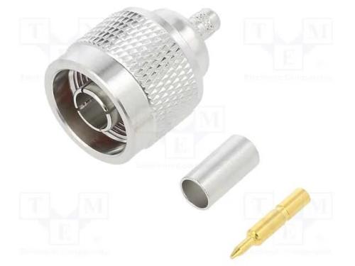Ficha, N, macho, simples, 50O, cerrar, PTFE, dour.