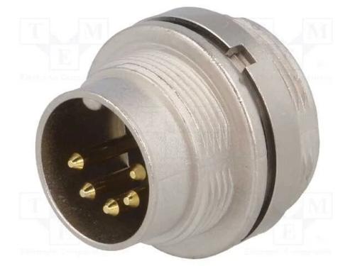 Conector: M16, Tomada, Macho, Solda, Pin: 5, 5a, .