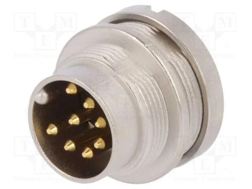 Conector: M16, Tomada, Macho, Solda, Pin: 8, 5a, .