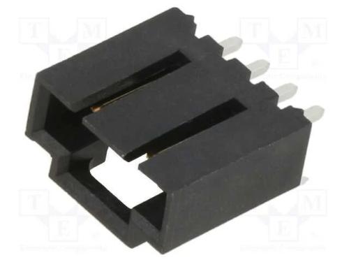 Tomada, Fio-Placa, Macho, Sl, 2,54mm, Pin: 4, Tht, Dourado, Simples