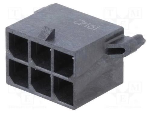 Tomada, fio-placa, macho, Mega-Fit, 5,7mm, PIN: 6.