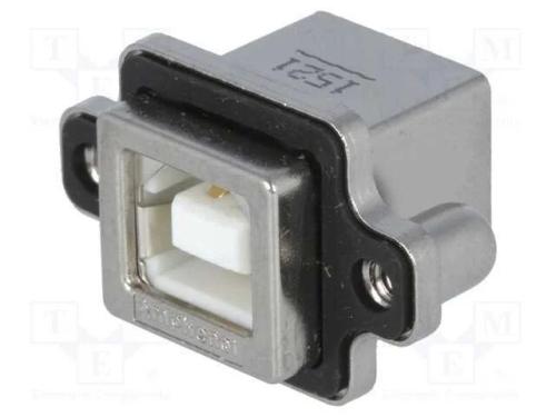 Tomada, Usb B, Musb, para Painel,Roscado, Tht, Angulares 90, Ip67