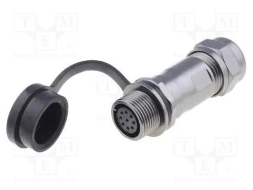 Ficha, ST12, fêmea, PIN: 9, IP67, 5÷8mm, 3A, sold.