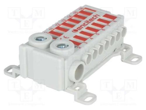 Conector: bloco de distribuição, faixas: 1, braça.