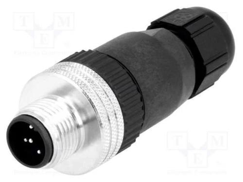 Ficha, M12, Pin: 5, Macho, Código A-Devicenet / Canopen, com Cabo