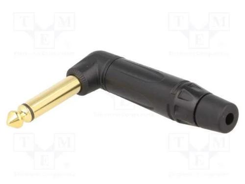 Ficha, Jack 6,3mm, Macho, Mono, Faixas: 2, Angulares 90, com Cabo