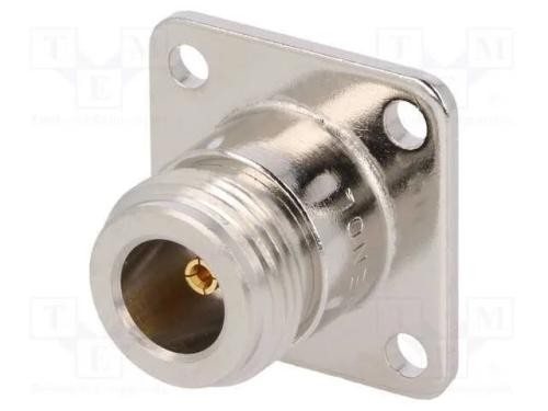 Tomada, N, fêmea, simples, 50O, solda, PTFE, dour.