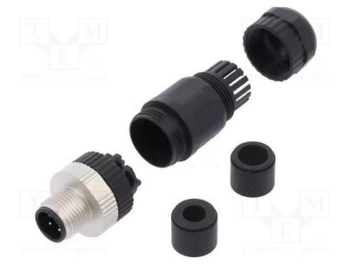 Ficha, M12, Pin: 4, Macho, Código A-Devicenet / Canopen, com Cabo
