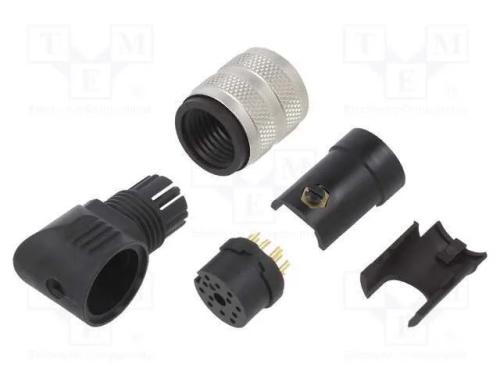 Conector: M16, ficha, fêmea, solda, com cabo, PIN.