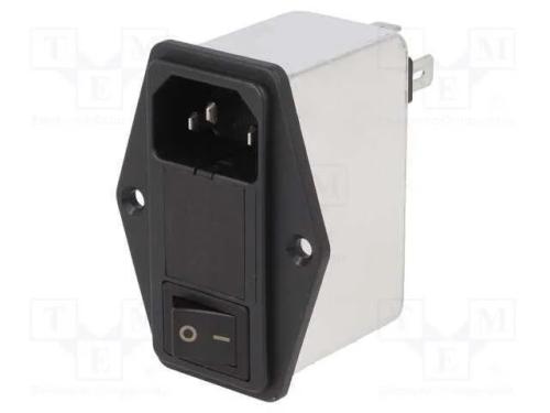 Conector: de alimentação, tomada, macho, 2A, 250V.