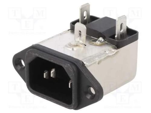 Conector: de alimentação, tomada, macho, 3A, 250V.