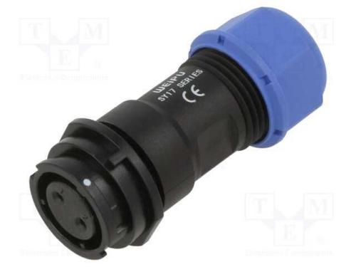 Ficha, SY17, fêmea, PIN: 2, IP67, 10A, solda, com.