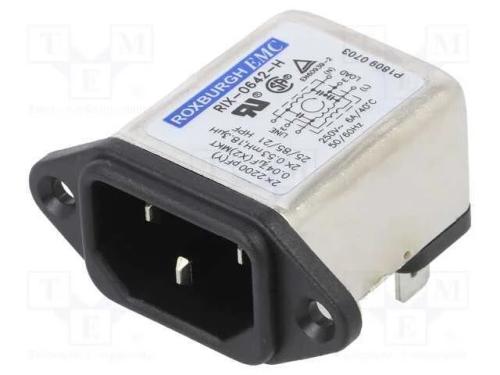 Conector: de alimentação, tomada, macho, 6A, 250V.