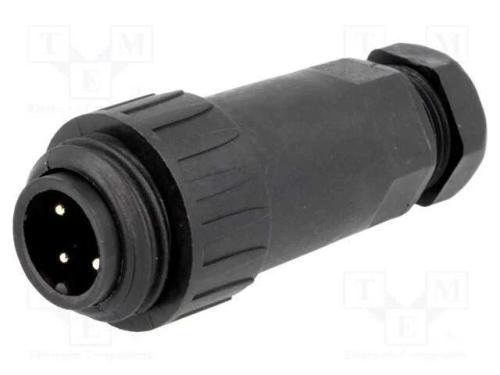 Ficha, WA22, macho, PIN: 4, 3+PE, IP67, 7÷8,5mm, .
