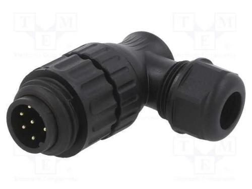 Ficha, macho, PIN: 7, 7÷12mm, solda, rosca extern.
