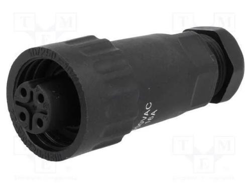Ficha, WA22, fêmea, PIN: 4, 3+PE, IP67, 5÷6,5mm, .