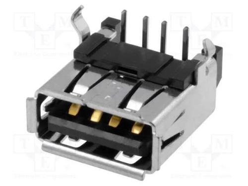 Tomada, Usb A, para Pcb, Tht, Pin: 4, Angulares 90, Usb 2.0