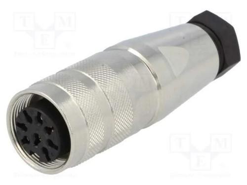 Conector: M16, ficha, fêmea, solda, com cabo, PIN.