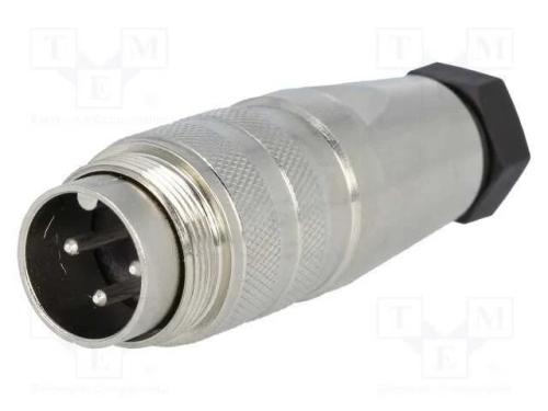 Conector: M16, ficha, macho, solda, com cabo, PIN.