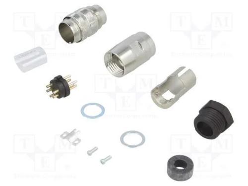 Conector: M16, ficha, macho, solda, com cabo, PIN.