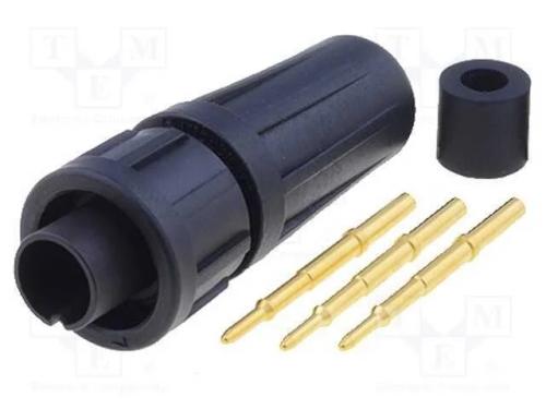 Conector: redondos, EN2, ficha, macho, solda, com.