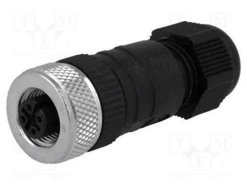 Ficha, M12, Pin: 4, Fêmea, Código A-Devicenet / Canopen, com Cabo