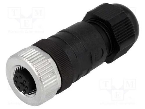 Ficha, M12, Pin: 8, Fêmea, Código A-Devicenet / Canopen, com Cabo