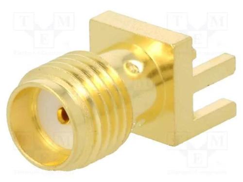 Tomada, SMA, fêmea, de borda, 50O, SMT, para PCB,.