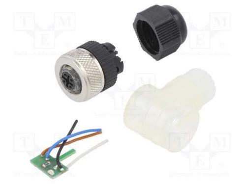 Ficha, M12, Pin: 4, Fêmea, Código A-Devicenet / Canopen, com Cabo