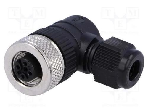 Ficha, M12, Pin: 4, Fêmea, Código A-Devicenet / Canopen, com Cabo