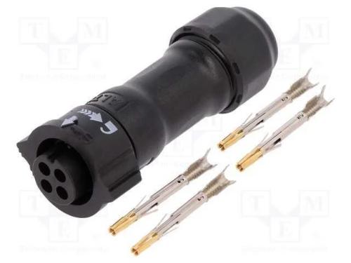 Conector: Redondos, Fêmea, Ficha, Cerrar, Pin: 4,.