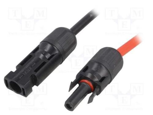 Conector: solares, macho + fêmea, simples, 4mm2, .