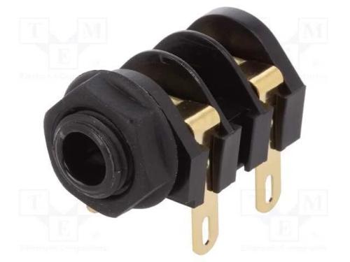 Tomada, Jack 6,3mm, Fêmea, Mono,Com Interruptor Duplo, Faixas: 2