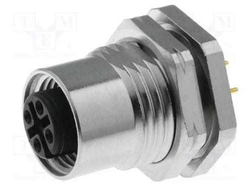 Tomada, M12, Pin: 4, Fêmea, Código A-Devicenet / Canopen, Tht