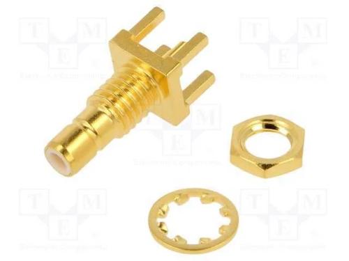 Tomada, SMB, macho, simples, 50O, THT, PTFE, dour.
