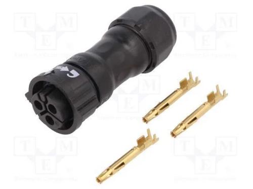 Conector: redondos, fêmea, ficha, cerrar, PIN: 3,.
