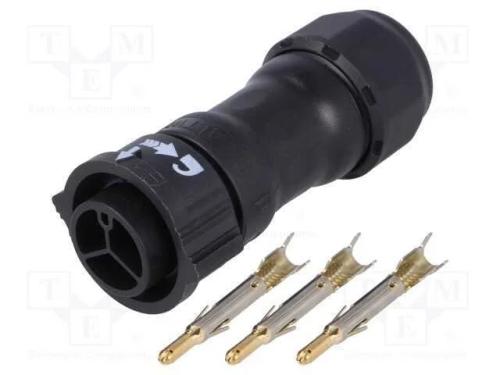 Conector: redondos, macho, ficha, cerrar, PIN: 3,.