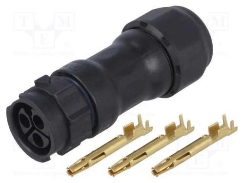 Conector: redondos, fêmea, ficha, cerrar, PIN: 3,.