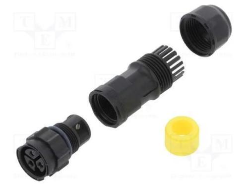 Conector: redondos, fêmea, ficha, terminal parafu.