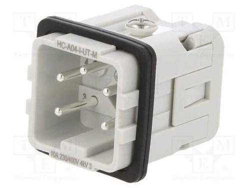 Conector: HDC, macho, 400V, 10A, PIN: 5, Sistema:.