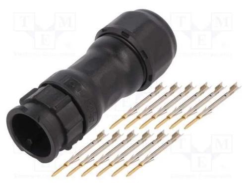 Conector: redondos, macho, ficha, cerrar, PIN: 12.