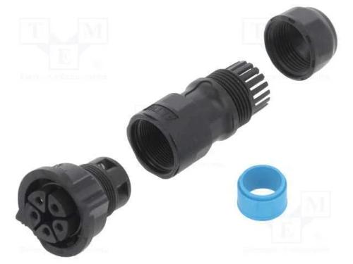 Conector: redondos, fêmea, ficha, terminal parafu.