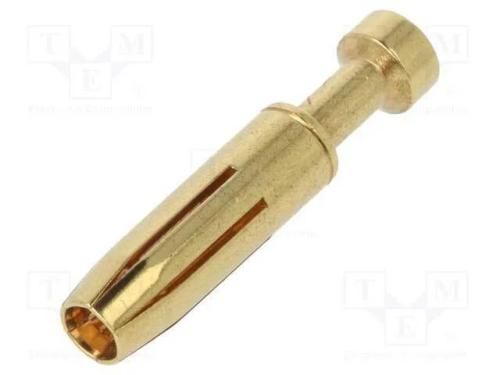 Contacto, fêmea, liga em cobre, dourado, 1mm2, 18.