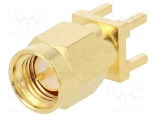 Tomada, SMA, macho, simples, 50O, THT, para PCB, .