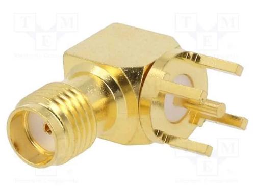 Tomada, SMA, fêmea, angulares, 50O, THT, para PCB.