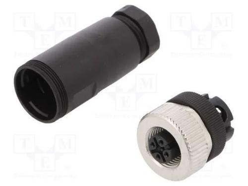 Ficha, M12, Pin: 4, Fêmea, Código A-Devicenet / Canopen, com Cabo