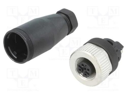 Ficha, M12, Pin: 5, Fêmea, Código A-Devicenet / Canopen, com Cabo