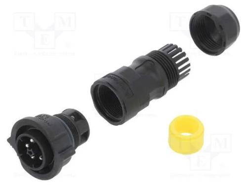 Conector: redondos, macho, ficha, terminal parafu.